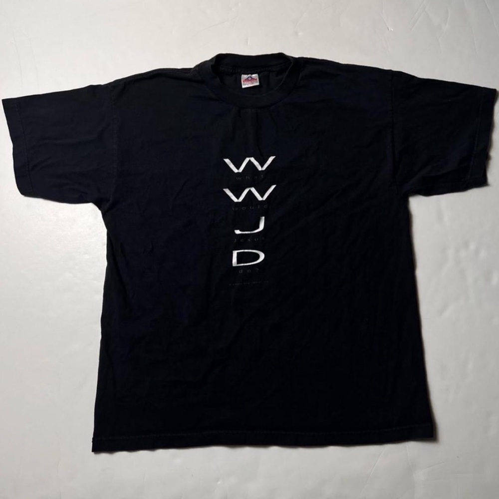 001 - VINTAGE 90s WWJD WHAT WOULD JESUS DO CHRISTIAN T SHIRT